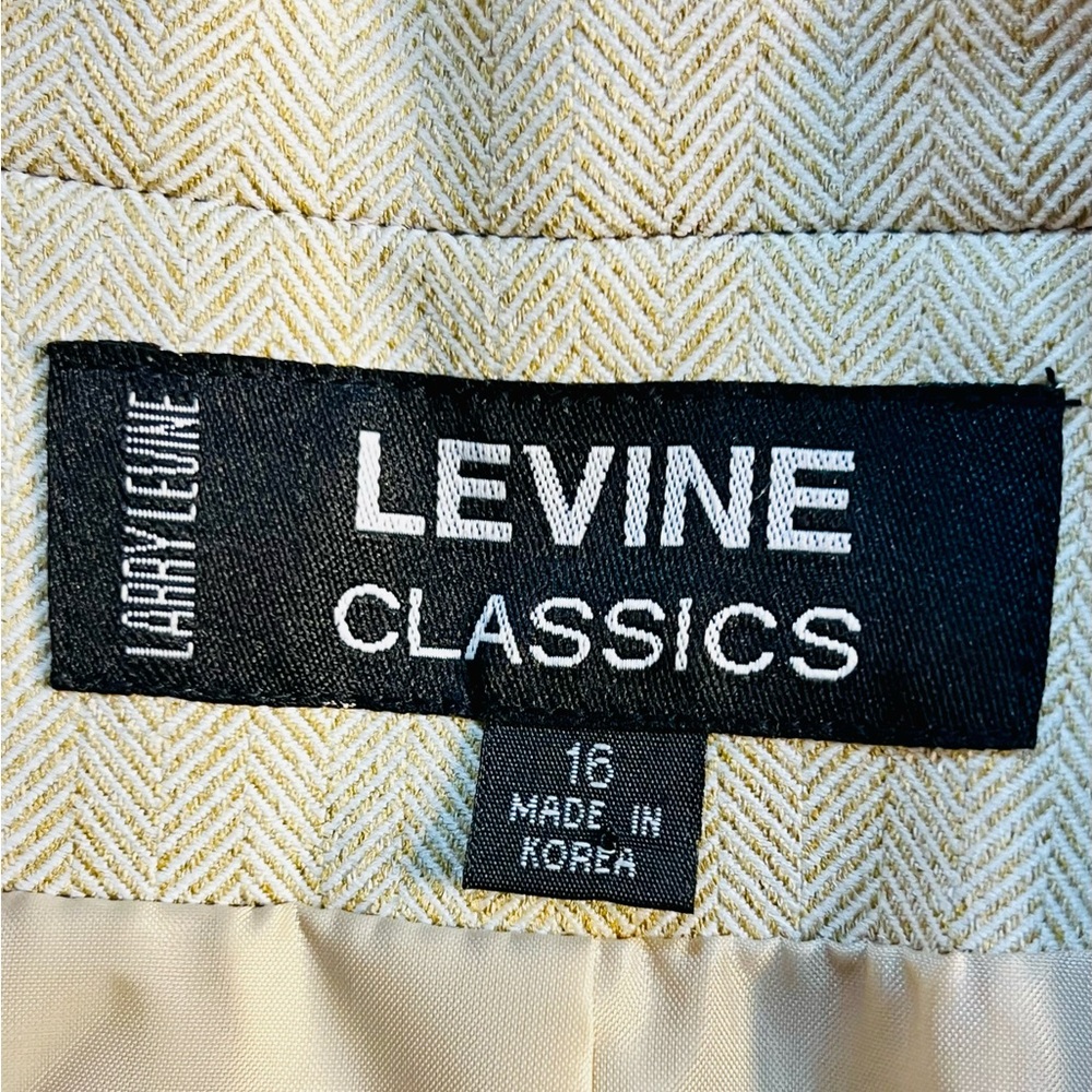 NWT 2 piece suit Levine Classics herringbone taupe - Picture 10 of 11